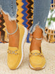 Women's square-toe loafers with gold-tone chain detail