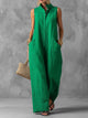Women's Wide Leg Jumpsuit, Stand Collar Sleeveless