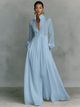 Pintucked Bib Front Maxi Shirt Dress for Women