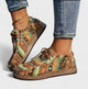 Patterned canvas lace-up trainers with a speckled flatform sole