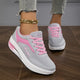 Women's low-top lace-up sneakers with printed uppers and raised soles