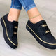 Women's low-top lace-up sneakers with decorative gold trim
