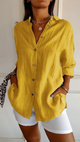 Women's Oversized Button-Down Shirt With Side Pockets