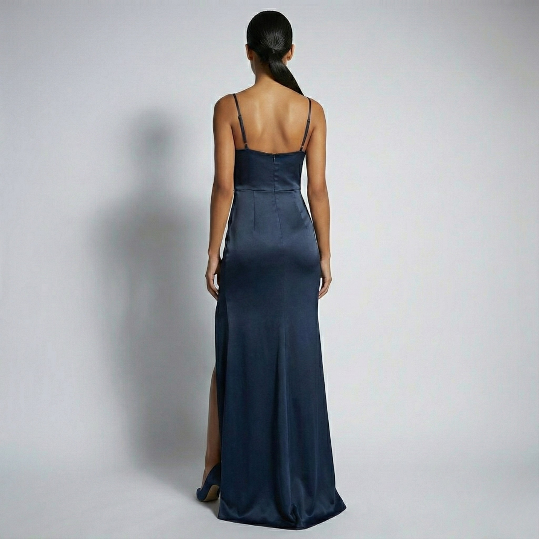 Aila | Satin Backless Maxi Dress