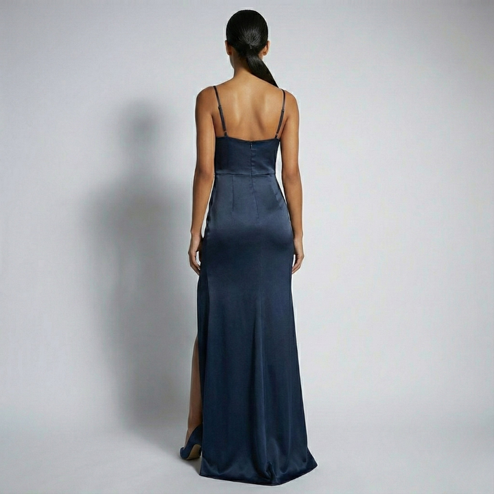 Aila | Satin Backless Maxi Dress