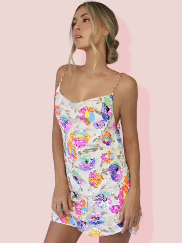 Aileen | Sequin Backless Mini Dress
