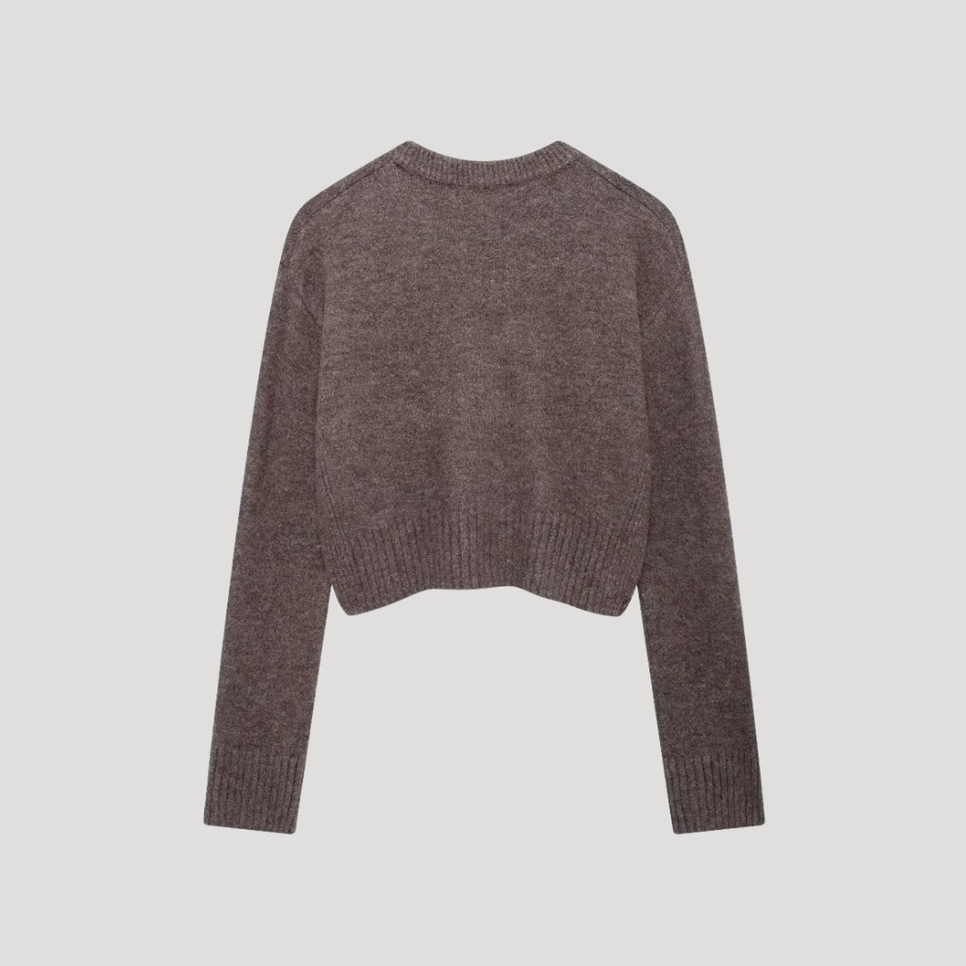 Anisa | Knit Cropped Cardigan with Button Front