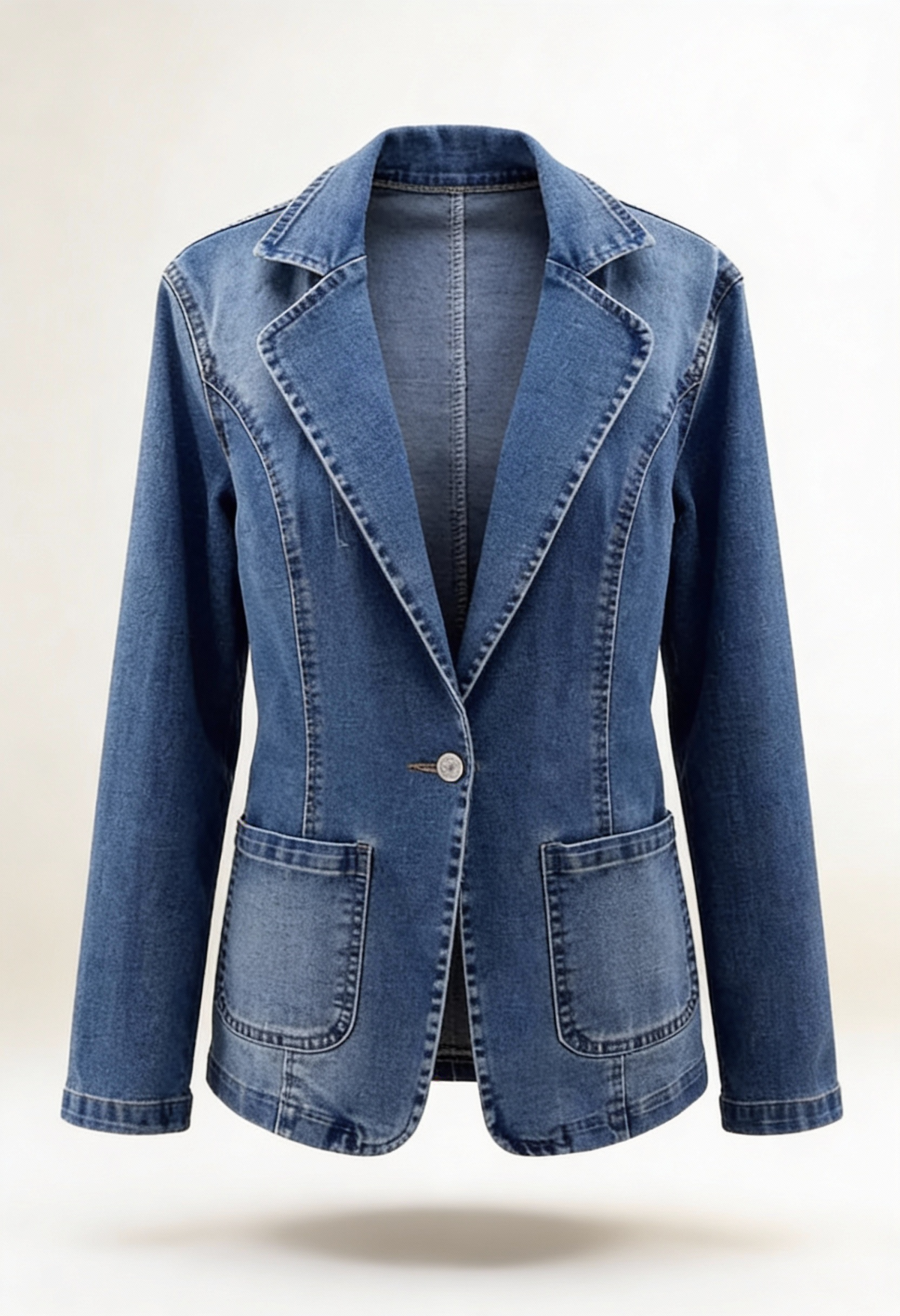 Ashley | Denim Blazer with Tailored Detail