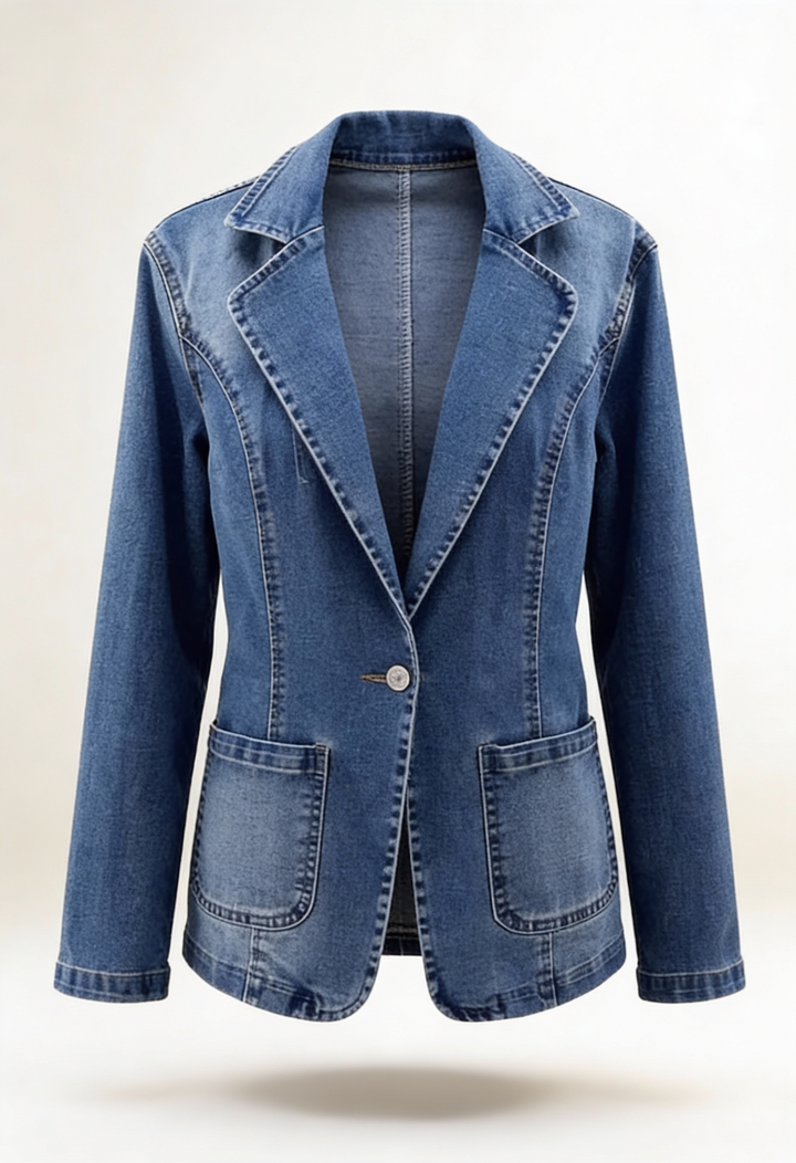 Ashley | Denim Blazer with Tailored Detail