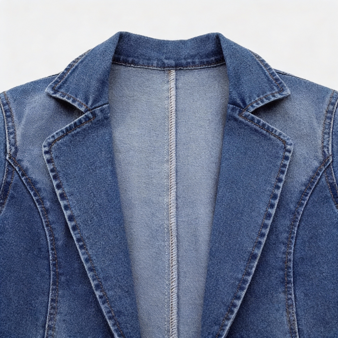 Ashley | Denim Blazer with Tailored Detail