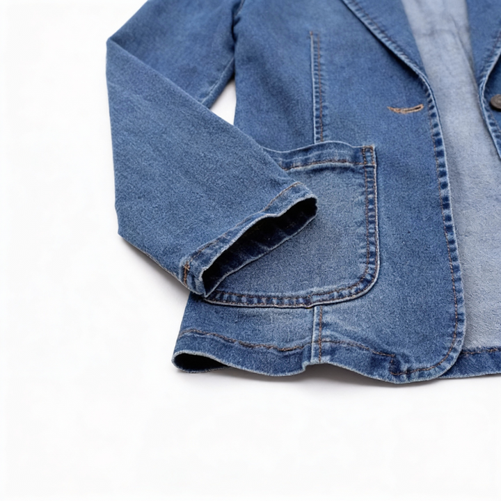 Ashley | Denim Blazer with Tailored Detail