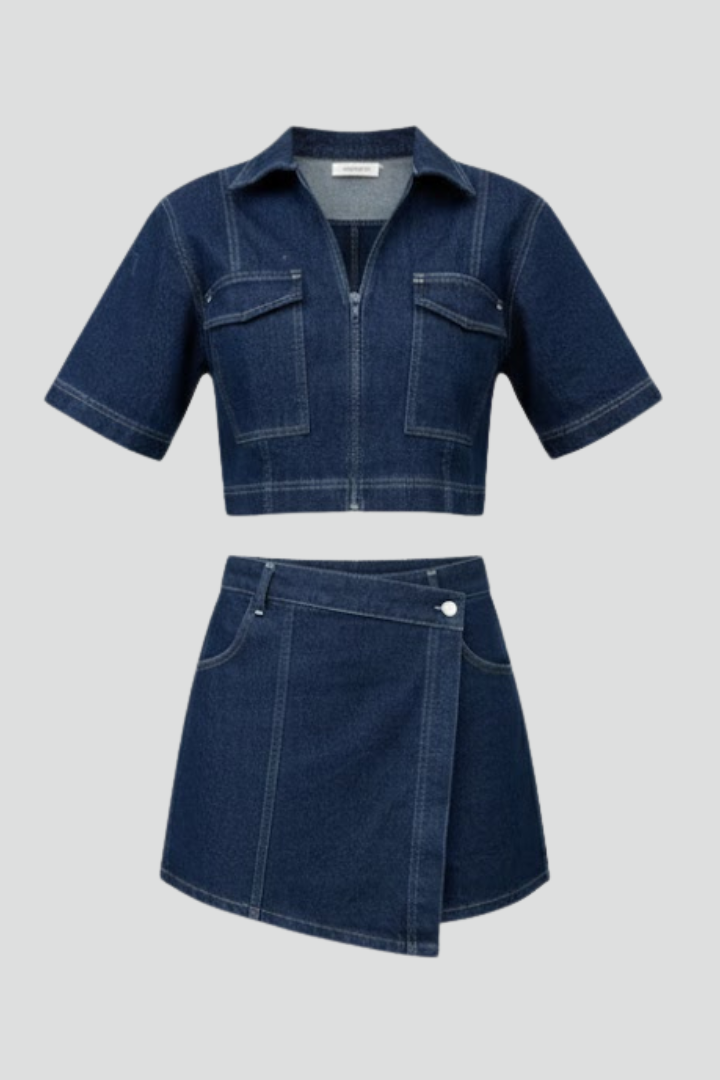Asia | Denim Top with Tailored Detail