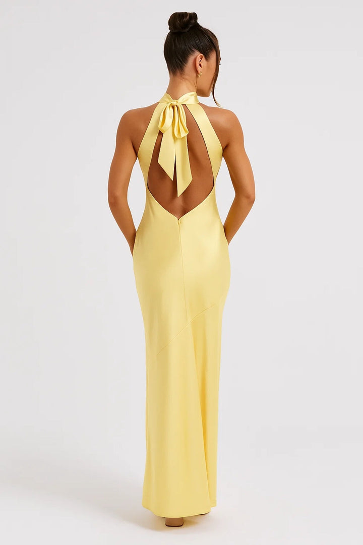 Celeste | Halter Dress with Refined Detail
