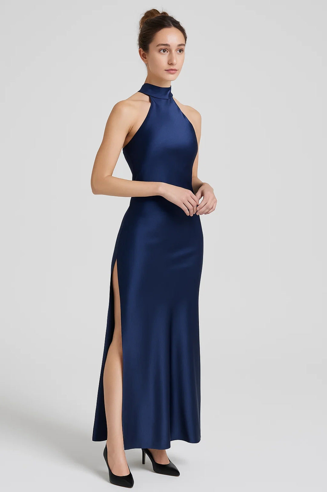 Celeste | Halter Dress with Refined Detail