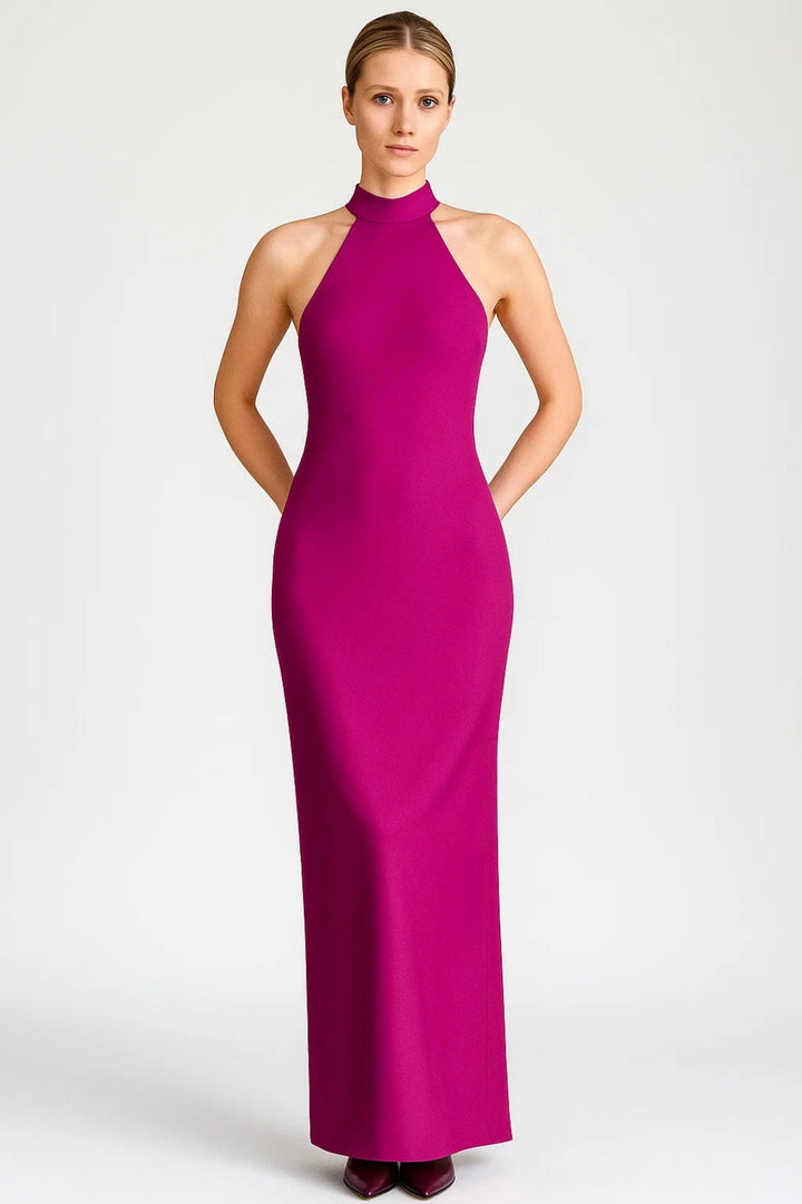Celeste | Halter Dress with Refined Detail