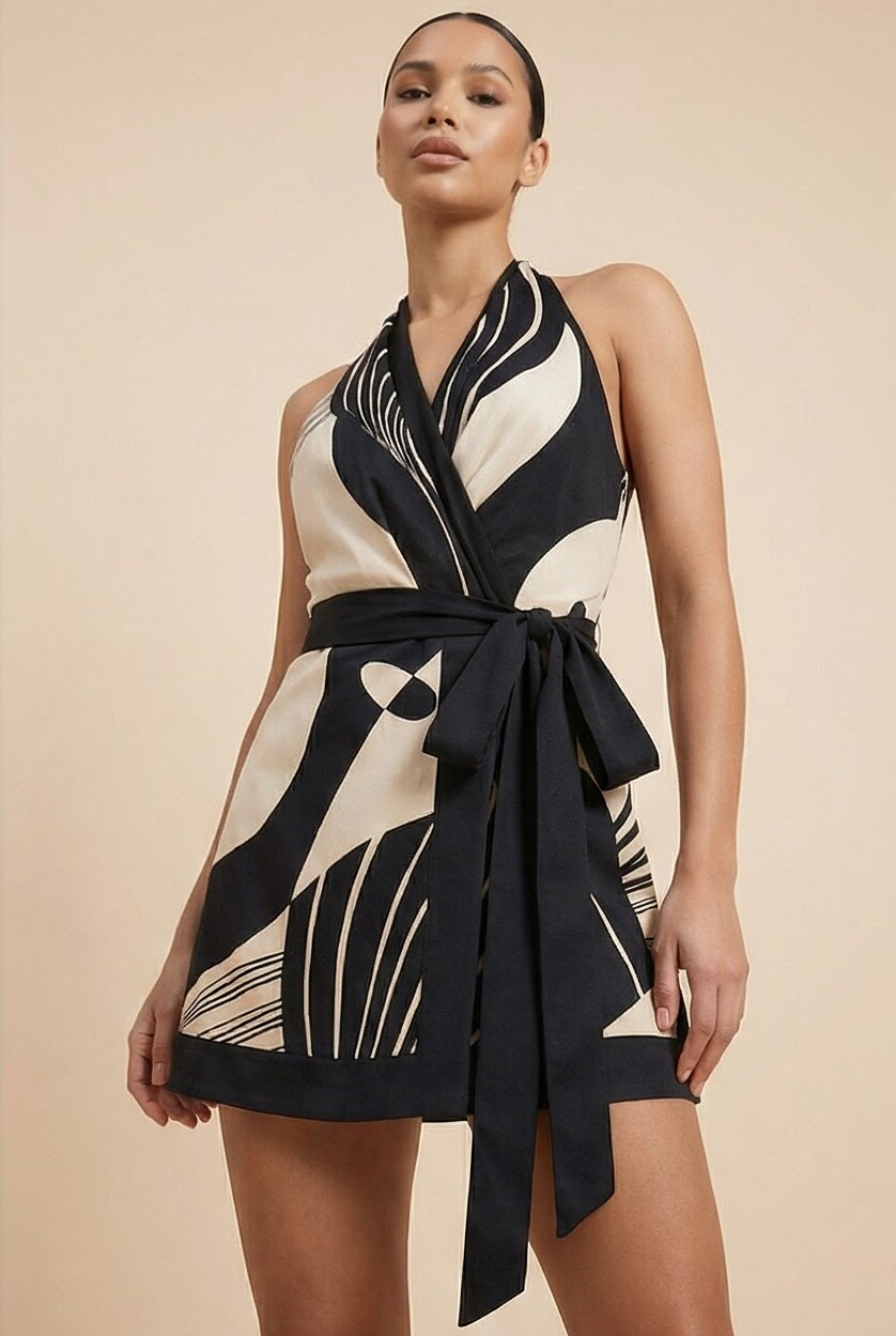 Charis | Halter Wrap Mini Dress