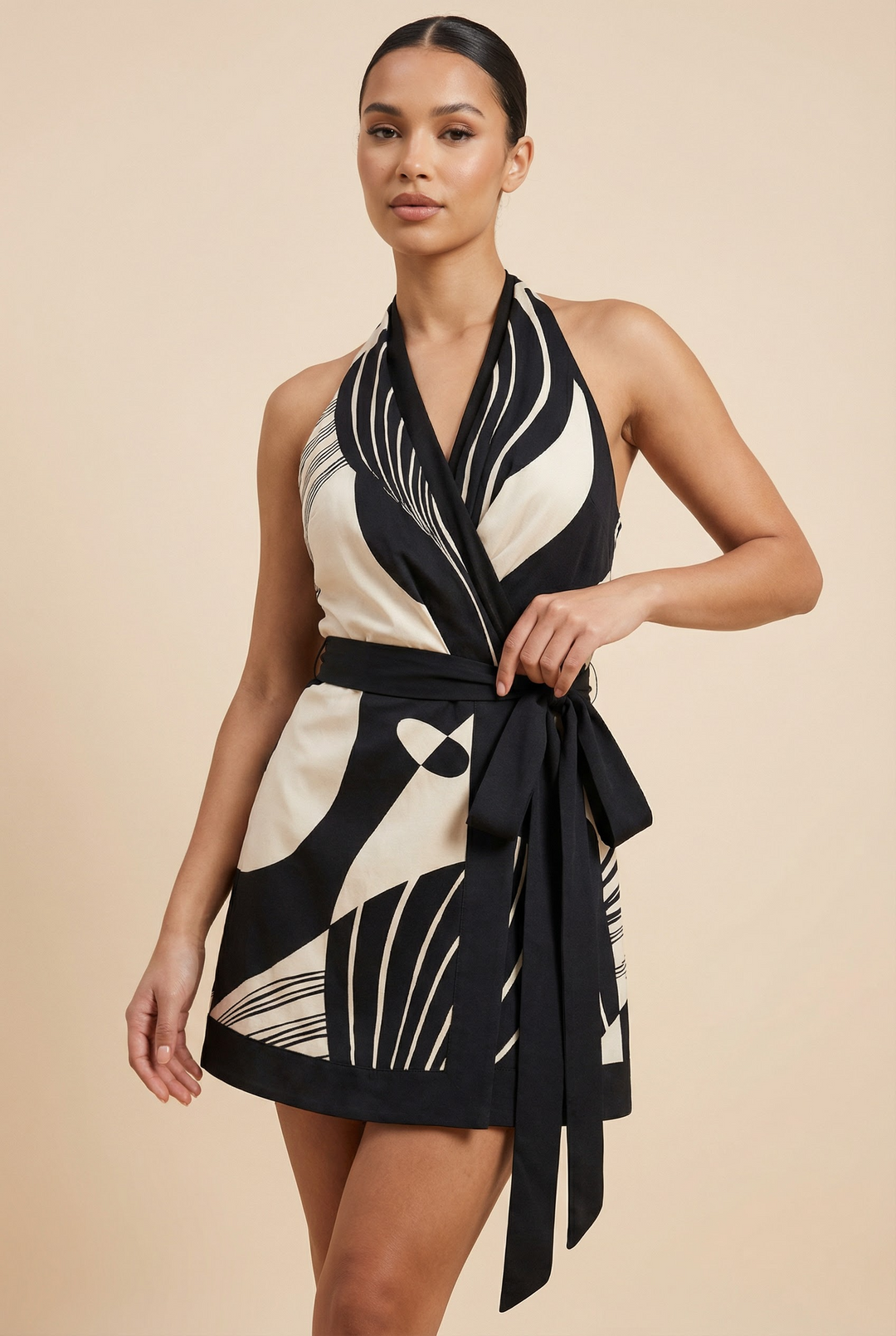 Charis | Halter Wrap Mini Dress