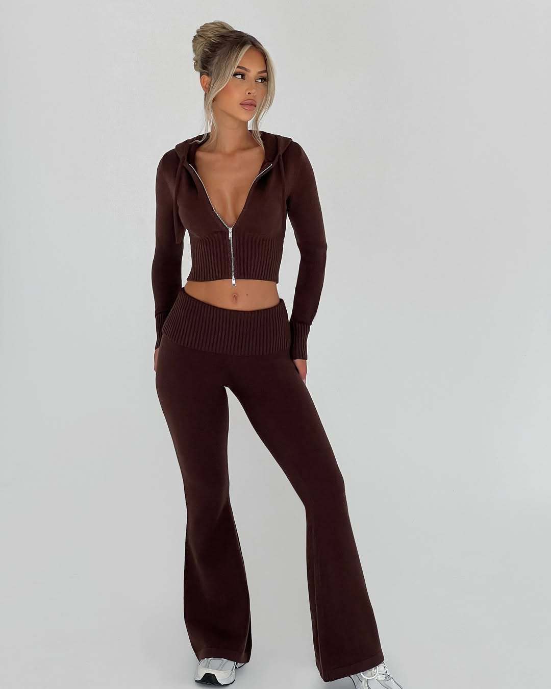 Eleni | Knit Hoodie with Tailored Detail