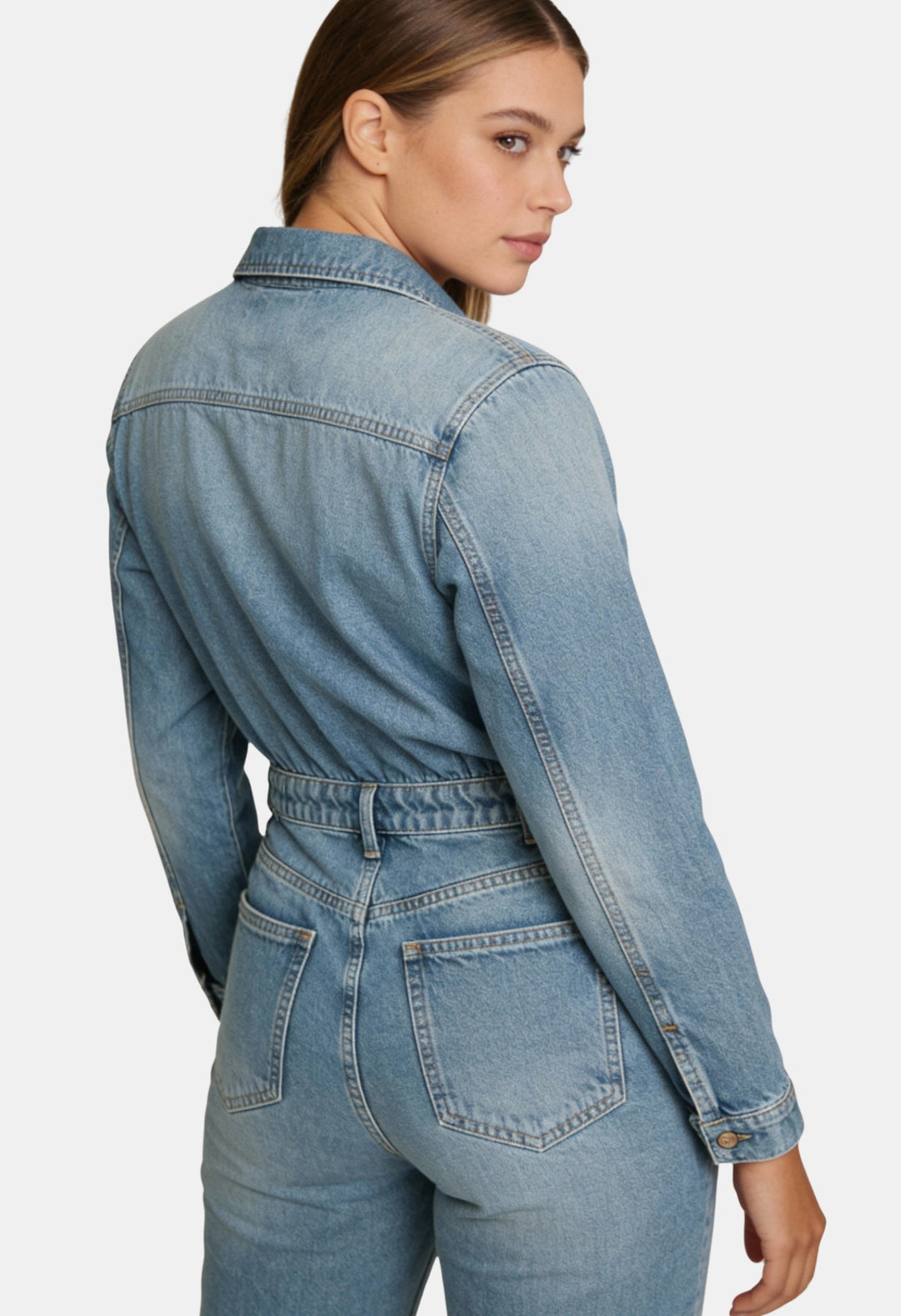 Emmeline | Denim Jumpsuit with Signature Detail