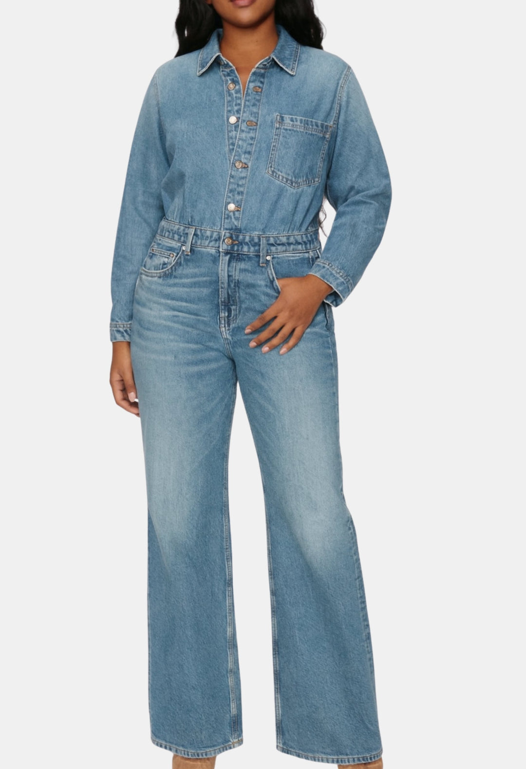 Emmeline | Denim Jumpsuit with Signature Detail