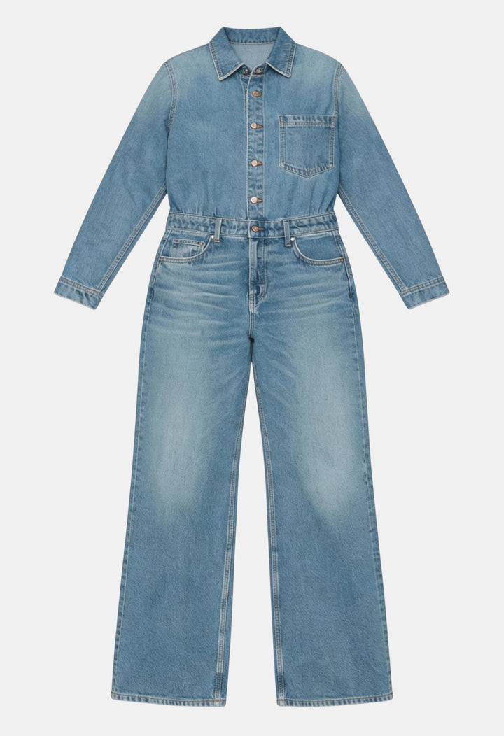 Emmeline | Denim Jumpsuit with Signature Detail