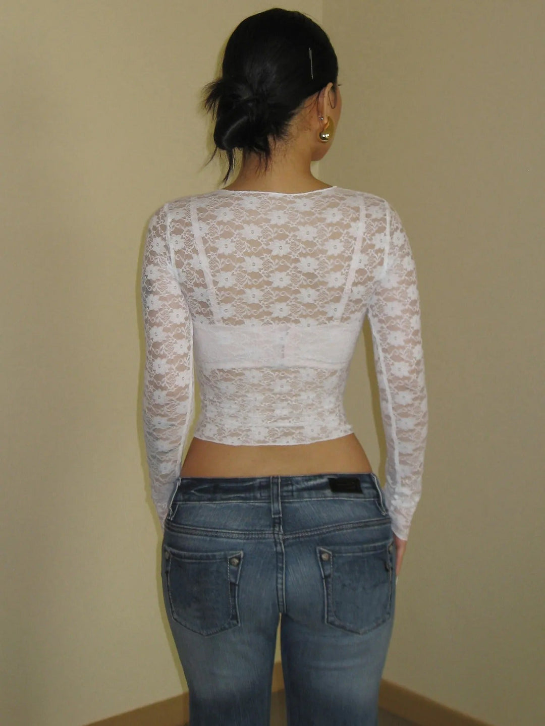 Erica | Lace Blouse with Tailored Detail