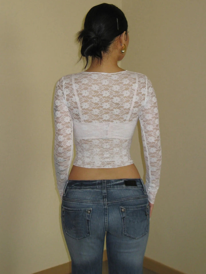 Erica | Lace Blouse with Tailored Detail