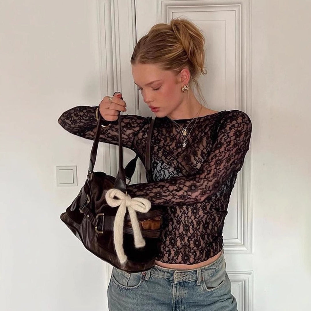 Erica | Lace Blouse with Tailored Detail