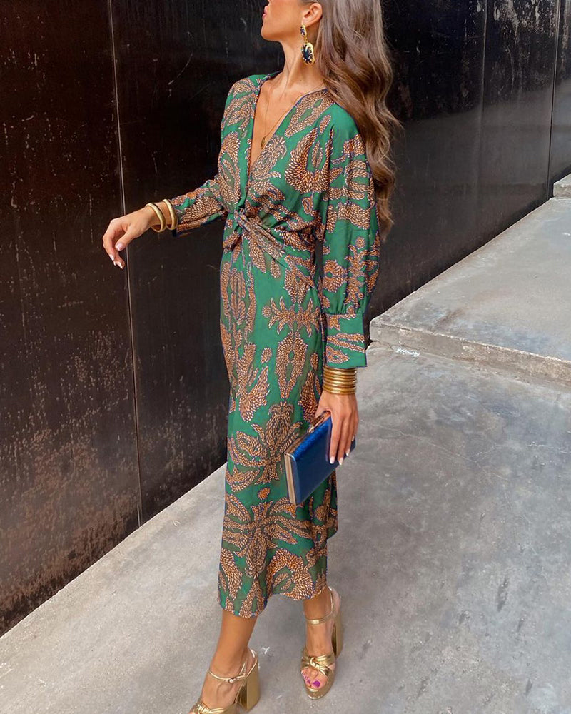 Eva | V-Neck Wrap Midi Dress