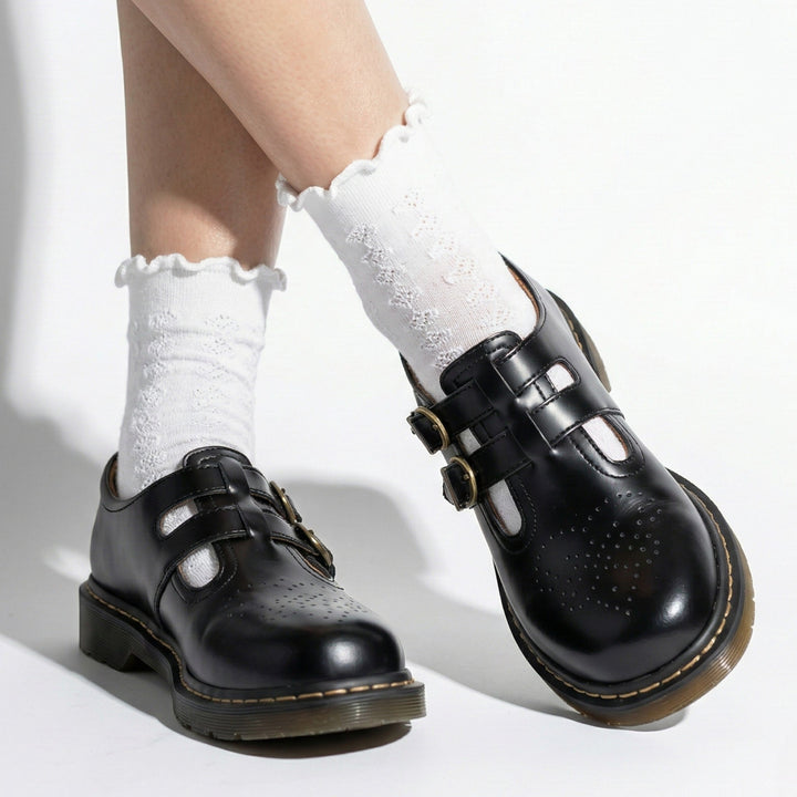 Ewelina | Mary Jane Flats with Buckle Detail