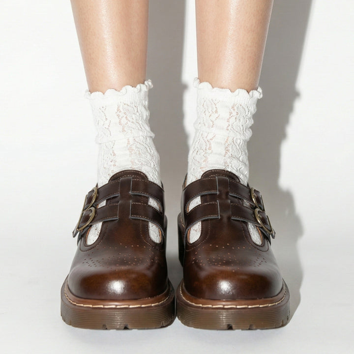 Ewelina | Mary Jane Flats with Buckle Detail