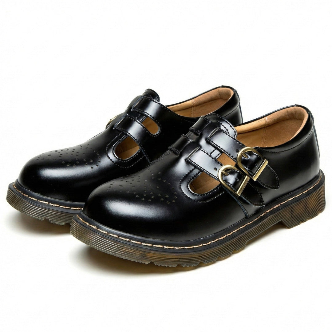 Ewelina | Mary Jane Flats with Buckle Detail