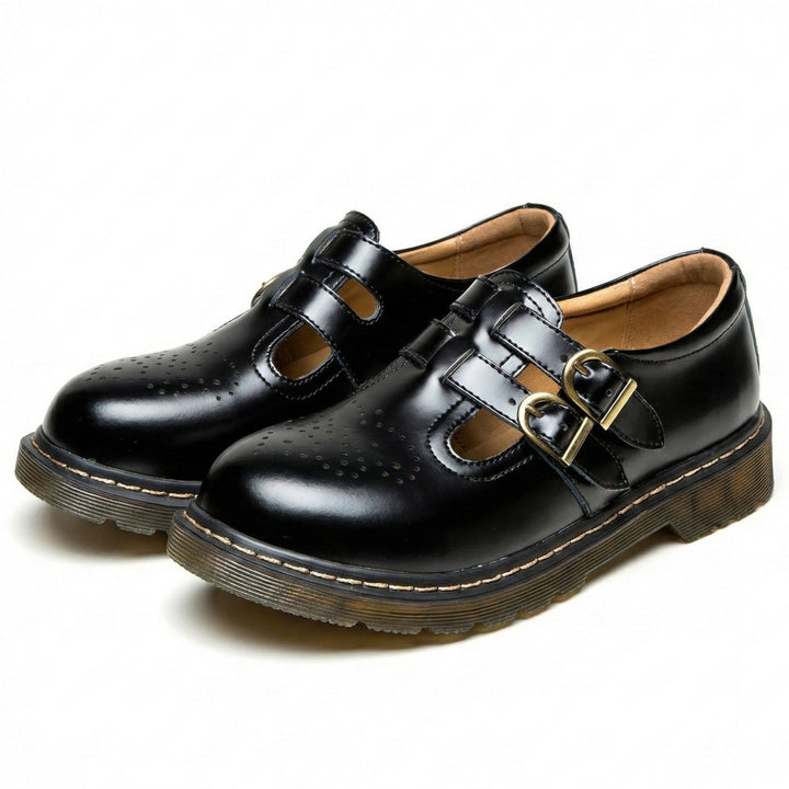 Ewelina | Mary Jane Flats with Buckle Detail