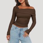 Francesca | Off-Shoulder Bardot Blouse with Draped Neckline