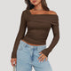 Francesca | Off-Shoulder Bardot Blouse with Draped Neckline