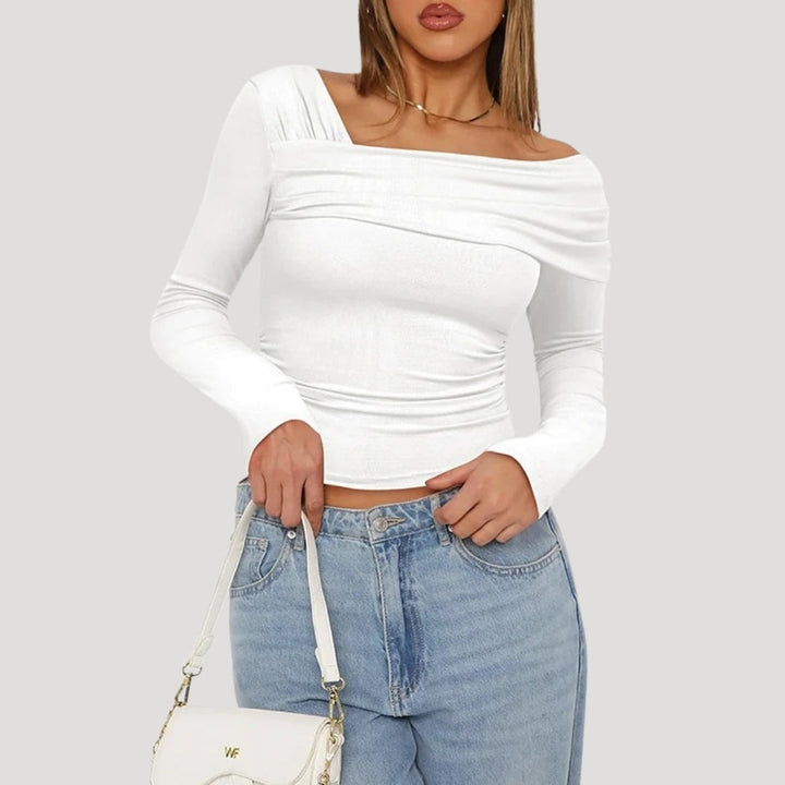 Francesca | Off-Shoulder Bardot Blouse with Draped Neckline