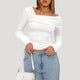Francesca | Off-Shoulder Bardot Blouse with Draped Neckline