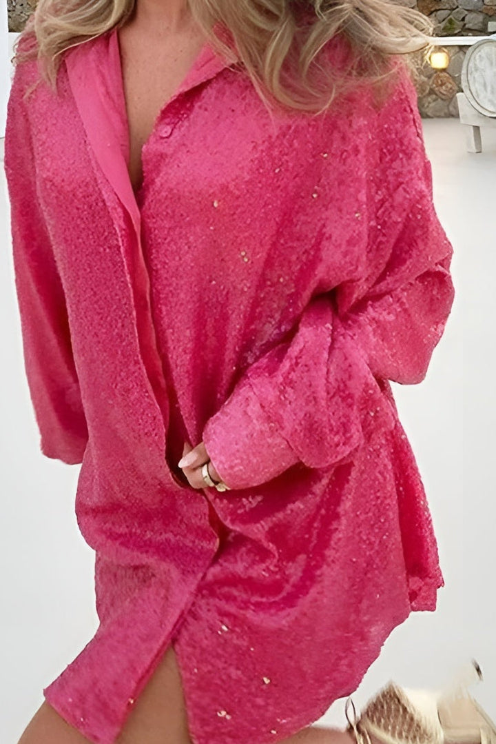 Hanna | Sequin Oversized Dress with Front Closure