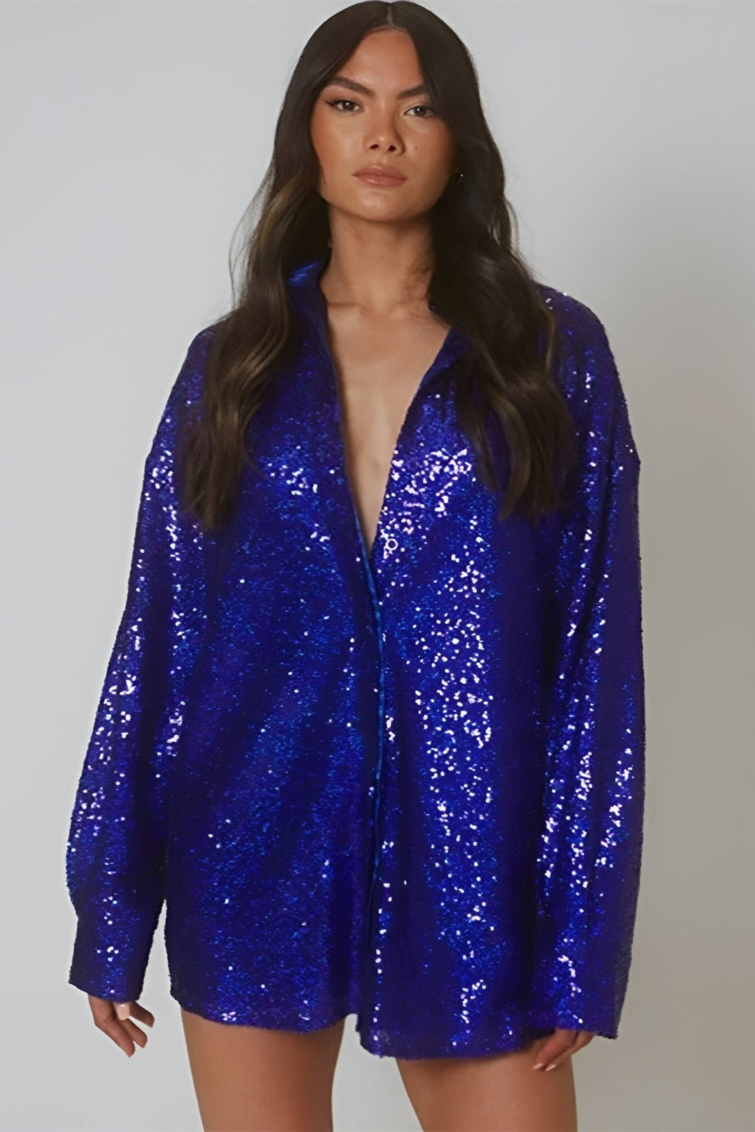 Hanna | Sequin Oversized Dress with Front Closure