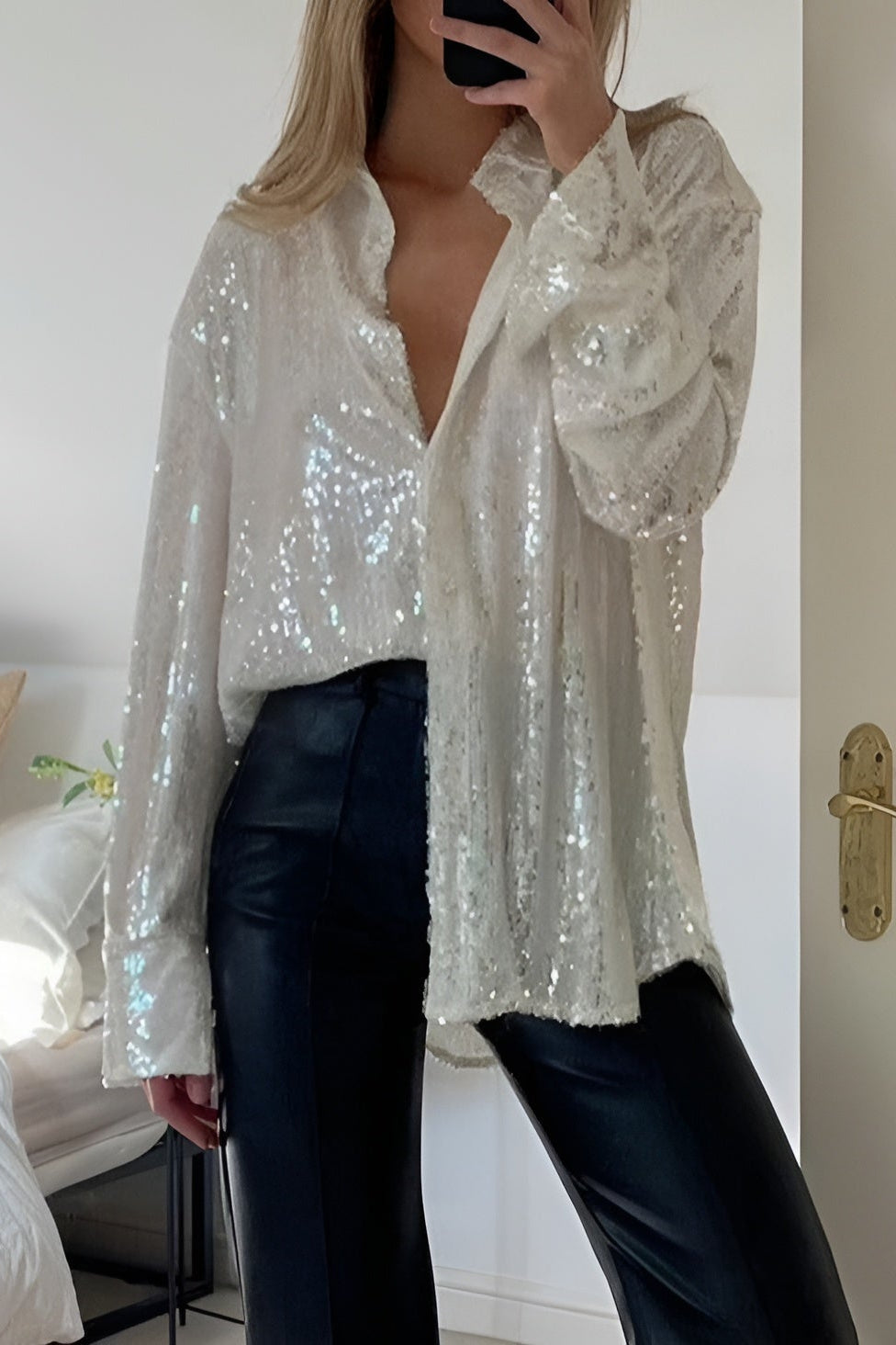 Hanna | Sequin Oversized Dress with Front Closure