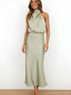 Janelle | Satin Halter Midi Dress