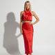 Jasmine | Satin Skirt with Signature Detail