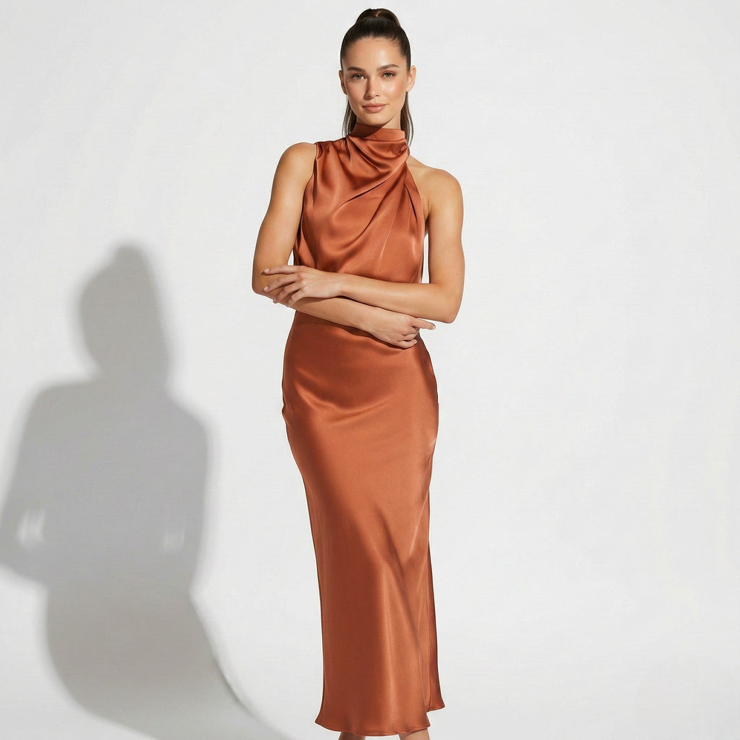 Jasmine | Satin Skirt with Signature Detail