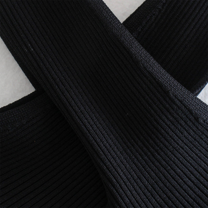 Karolina | Halter Ribbed Tank Top with Cross-Front Detail