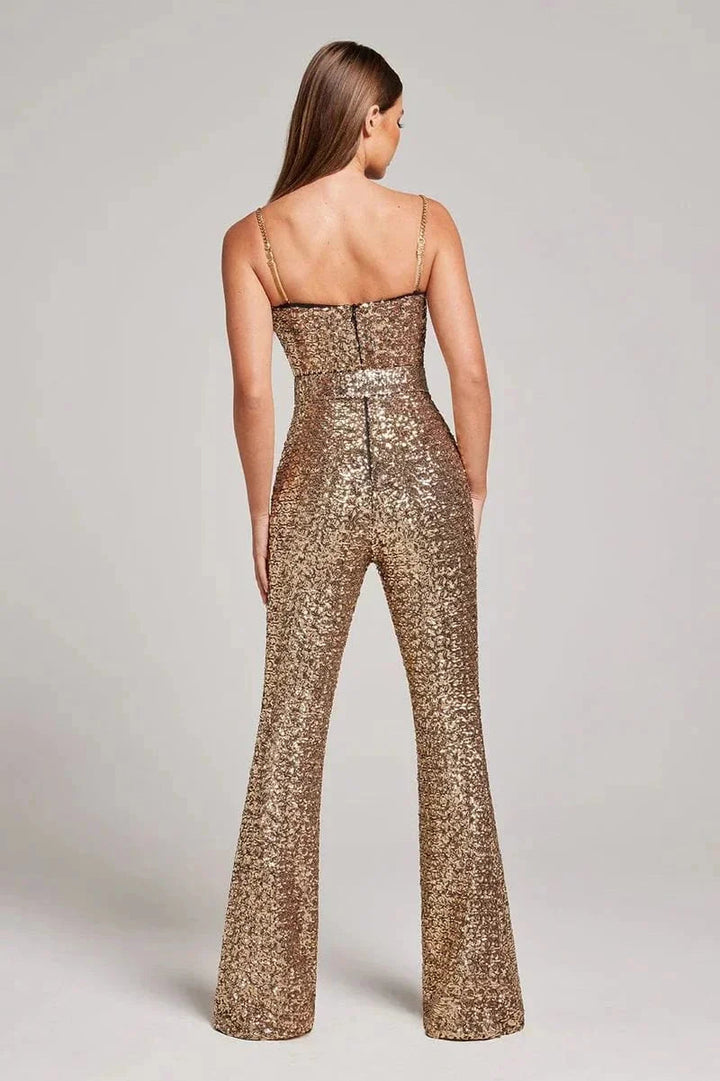 Kira | Sequin Jumpsuit with Signature Detail