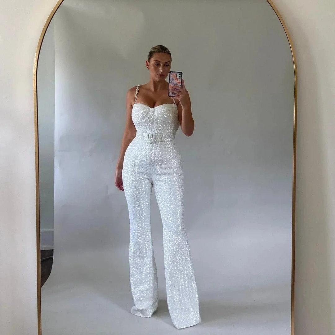 Kira | Sequin Jumpsuit with Signature Detail