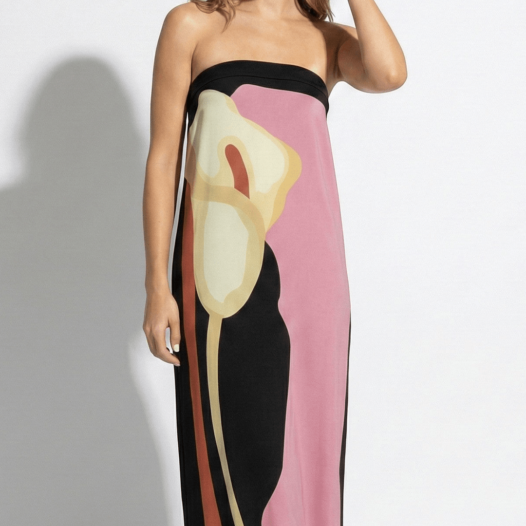 Lia | Strapless Maxi Floral Dress