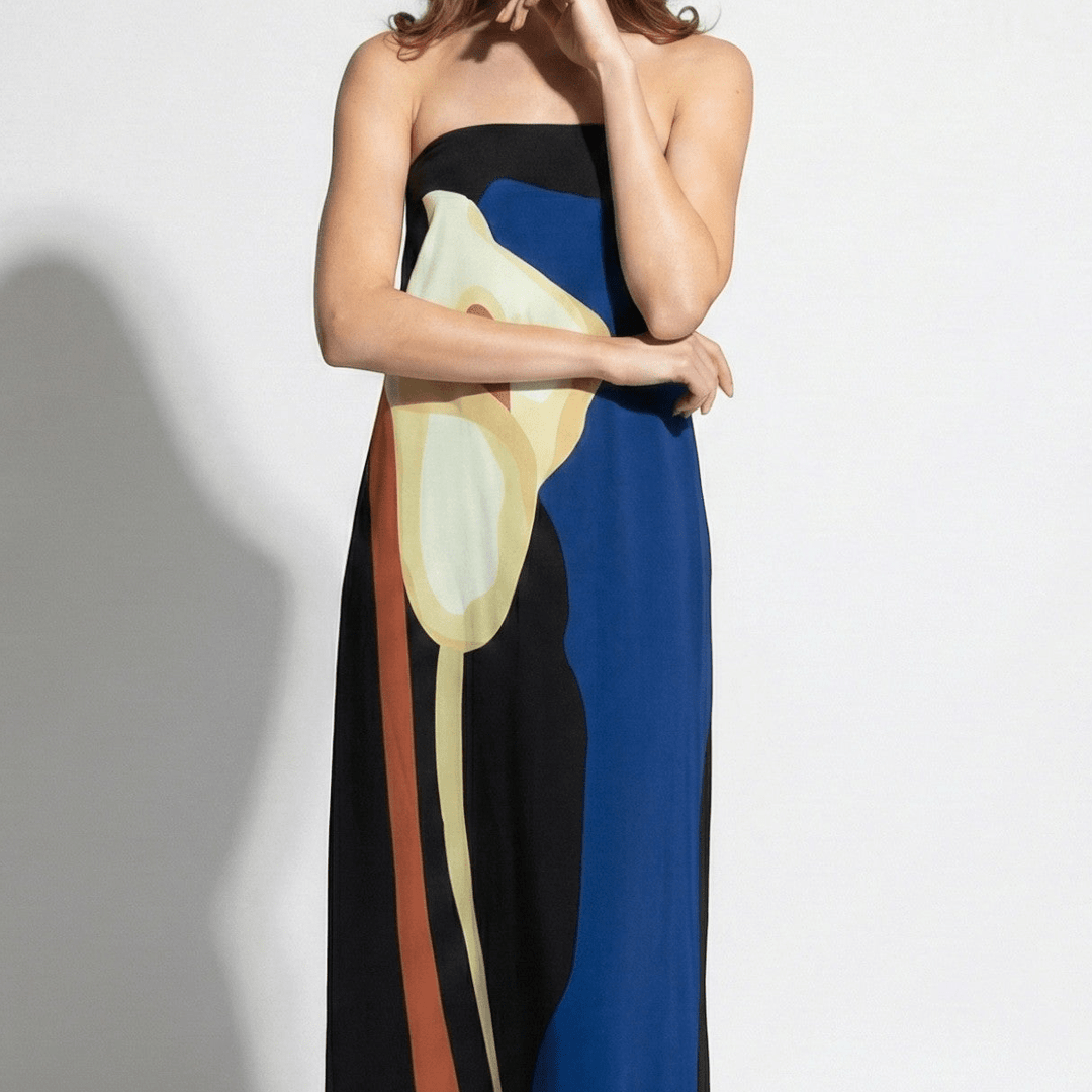 Lia | Strapless Maxi Floral Dress