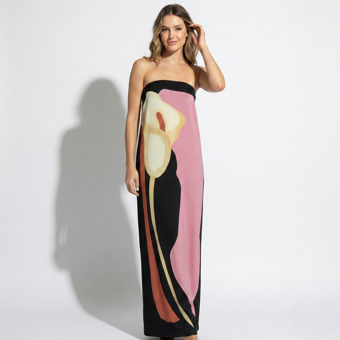 Lia | Strapless Maxi Floral Dress
