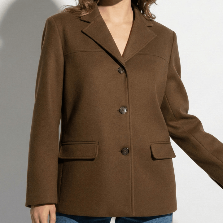 Loretta | Suede Blazer with Button Front